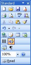 Toolbar from MS Word including icons for ne document, open document, save docment, etc.